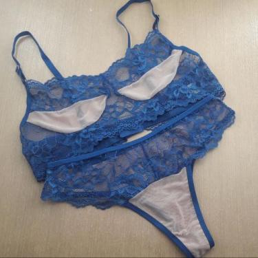 Imagem de Conjunto sem bojo com aro com tule em transparência - Conjunto Andress