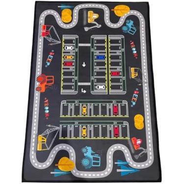 Imagem de Tapete De Piso De Tapete De Jogo De Tráfego De Estacionamento, Tapete De Berçário De Quarto De Crianças, Tapete De Pista De Estrada De Desenho Animado, Tapete, Curve Road, 80 * 120cm