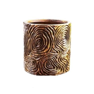 Imagem de Vasos de plantas Vaso de flores luxo vintage com luz arte, grande, para casa, chão, shopping, decoração para sala estar, vaso plantas(Brown)