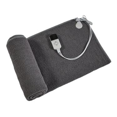 Imagem de Cobertor Aquecido De Fibra De Carbono Far IR Aquecimento Elétrico Lance com 9 Engrenagens Controle De Temperatura Temporizador de 12 Horas para Tempo Frio Velvet Material 150x80cm (Cinza)