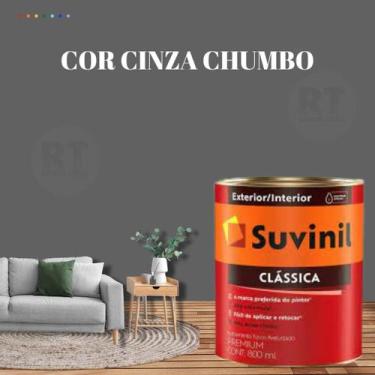 Imagem de Tinta Para Parede Cinza Suvinil Clássica 800ml Premium, Cinza Chumbo