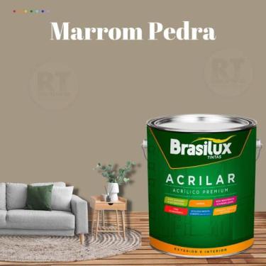 Imagem de Tinta De Parede Brasilux Acrilar Cor Marrom Fosca Lavável Antimofo Pre