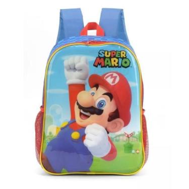 Imagem de Mochila Escolar Costas Super Mario Nova Azul Lançamento 2023 - Luxcel