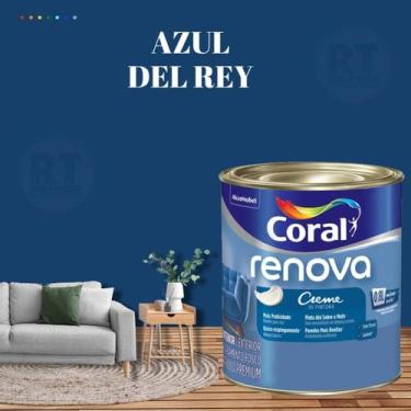 Imagem de Tinta Parede Azul Marinho Acrílica Fosca Renova 800ml - Coral, AZUL DE