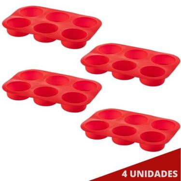 Imagem de Kit 4 Formas de Silicone 6 Cupcakes Sortida Petit Gateau - QUALITY HOU
