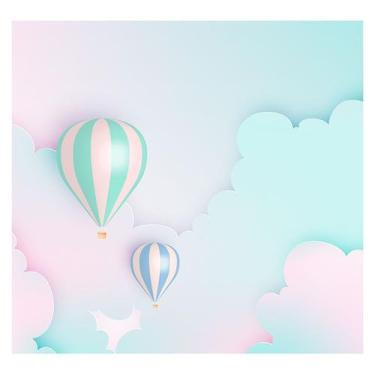 Imagem de Papel de Parede Adesivo Infantil Nuvens Balões Bebe Quarto - 585pcp - 