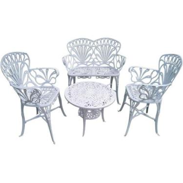 Imagem de Conjunto De Jardim Modelo Primavera Mesa 2 Cadeiras E Namoradeira Bran