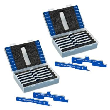 Imagem de POWERTEC Conjunto de 7 peças de blocos de configuração de roteador, medidor de profundidade de roteador, barras de configuração de roteadores de alumínio, blocos espaçadores, conjunto de medidor de