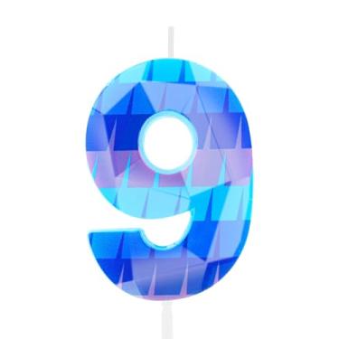 Imagem de Hongplus Jogo de vídeo 3D, 9 velas de aniversário, piñata, festa, número, 9 velas, topo de bolo para crianças, meninos de batalha, decoração de 9 anos, jogos e videogames, decorações de festa