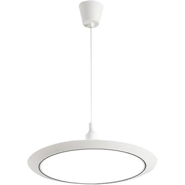 Imagem de Luminária Pendente Branca Led Lâmpada Suspensa única Lustre Redondo Luzes De Teto Lâmpadas De Suspensão Modernas Luminária De Ilha De Cozinha Para Mesa De Jantar Quarto, Dark, dia-47cm