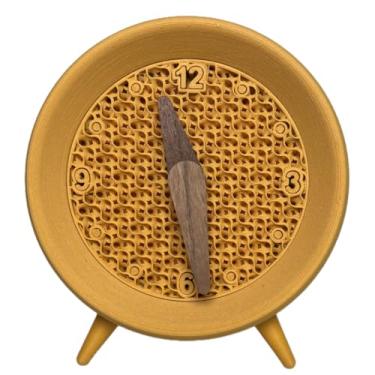 Imagem de Despertador analógico pequeno para mesa, estante de mesa, mesa de cabeceira, decoração de quarto de hóspedes, estética, moderna, vintage, boho, casa de campo, arte deco, cubículo, acessórios