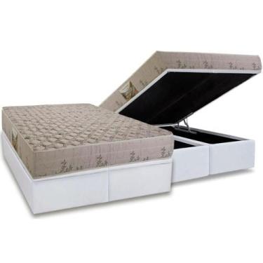 Imagem de Cama Box Baú Queen: Colchão Espuma D33 Herval Cannes + Base CRC Linhão