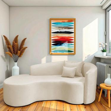 Imagem de Recamier Curvo Orgânico 200cm 3 Lugares Lado Esquerdo para Sala de Estar Bouclé Londres Bege