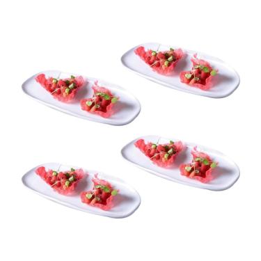 Imagem de Conjunto de Travessas Ovais Pequenas Porto Brasil Orgânico New White 23x11cm - 4 Peças