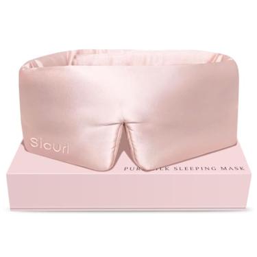 Imagem de Máscara de dormir 100% seda amoreira, máscara de dormir, extensão de cílios, máscara de olho com faixa ajustável, máscara blackout para dormir para viagens e escritório, tamanho grande, protetor de