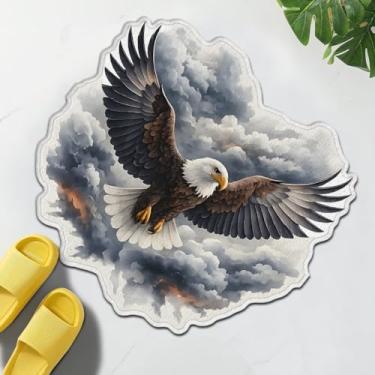 Imagem de TRYYN Tapete de banho águia careca, tapete antiderrapante com design de pássaro majestoso, tapetes macios e absorventes, capachos decorativos para amantes de animais, banheiro, quarto, banheira