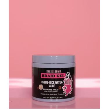 Imagem de She Is Bomb Braid Gel com Chebe, Água de Arroz e Aloe, Fórmula Ultimate Hold Hair Growth, 500 ml