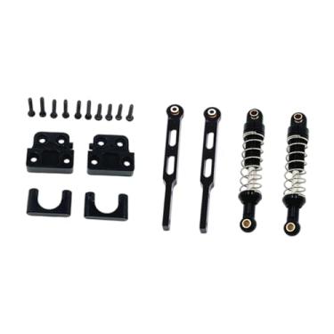 Imagem de MERIGLARE Parafusos de metal profissionais para montagem de amortecedores traseiros RC 1/12 para carro de hobby, barras de direção do eixo traseiro para MN82Pro, Preto