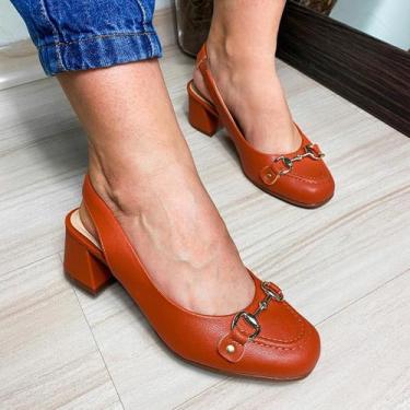 Imagem de Sapato Scarpin Modare Feminino Anatômico Conforto 7373116, Conhaque, 3