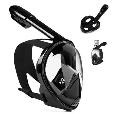 Imagem de Mascara de Margulho Snorkel Full Face Anti Embaçamento Lazer Diversao 