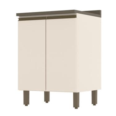 Imagem de Balcão 2 Portas 60cm Connect Off White-duna Com Tampo - Móveis Henn Off White-duna