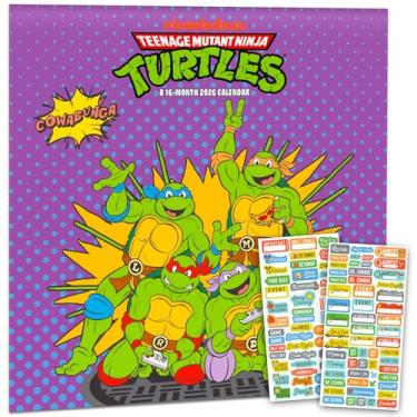 Imagem de Calendário de Tartarugas Ninja 2026 2026 - Pacote de calendário de parede TMNT Deluxe 2026 com mais de 100 adesivos de lembrete (presentes de tartarugas ninja, material de escritório)