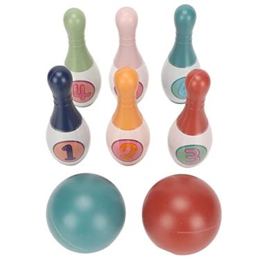 Imagem de Conjunto de Boliche para Crianças, Padrão de Dinossauro, Número de Cognição de Cores, Brinquedo de Boliche Digital de Plástico, Conjunto de Mini Boliche para Crianças, Brinquedo Educacional para