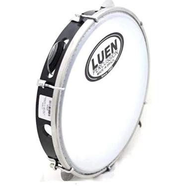 Imagem de Pandeiro 10" Abs Preto 6 Afin Plat Inx Ferragem Cromada Leitosa