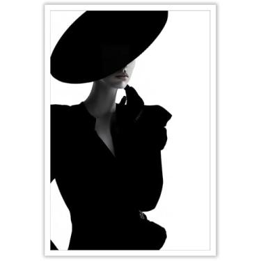 Imagem de Pôster de capa de revista moderno preto e branco moda feminina arte de parede em tela minimalista luxuoso modelo sexy impressão estética pintura para sala de estar quarto escritório decoração de