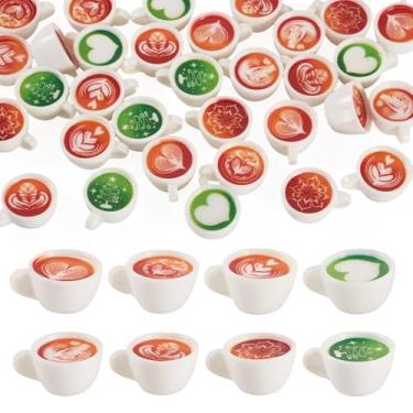 Imagem de Spritewelry Berloques de café de resina 3D fofo imitação de bebida, mini minúsculos pingentes de cappuccino de café para fazer joias, colar faça você mesmo, brinco, pulseira, chaveiro, artesanato