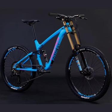 Imagem de Bicicleta Moutain Bike Downhill Freios A Disco Hidraulicos Suspensão Dianteria Traseira Aro 27.5 Quadro 17" (Azul)
