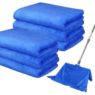 Imagem de IIDEA Pacote com 6 panos de limpeza de microfibra extragrandes 76,2 cm x 50,8 cm, panos GG laváveis reutilizáveis sem riscos sem fiapos para esfregão de chão, vidro, janelas, cozinha, banheiro