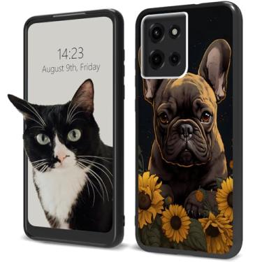 Imagem de Capa para celular Moto G Power 5G 2025 de 6,8 polegadas com design artístico de cachorro Boston Terrier, fina, leve, à prova de choque, macia [bordas quadradas] [proteção da câmera] capa para Motorola