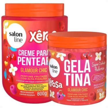 Imagem de Kit Salon Line Xêrosa Glamour Chic: Creme Para Pentear 800g e Gelatina