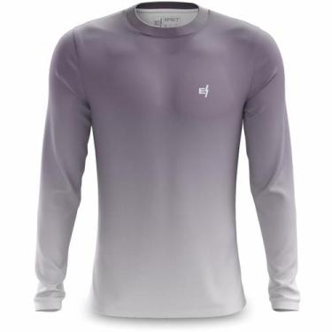 Imagem de Camisa Masculina Manga Longa Camiseta Treino Estampada Proteção UV Aca