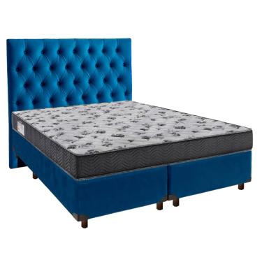 Imagem de Cama Box + Colchão Casal Ortobom D33 Iso100 + Cabeceira Estofada