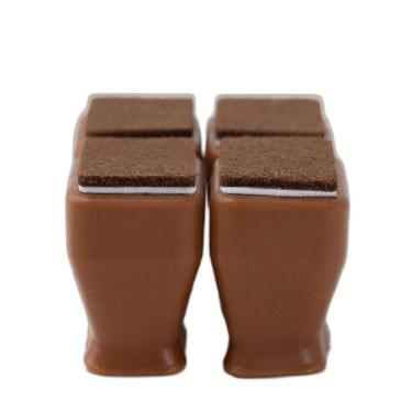 Imagem de Kit 4 Protetor Silicone Cadeira De Pé Quadado 20-28Mm Feltro
