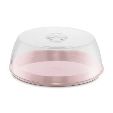 Imagem de Porta Bolo Boleira Com Tampa Cozinha Gourmet Plus Uz Rosa