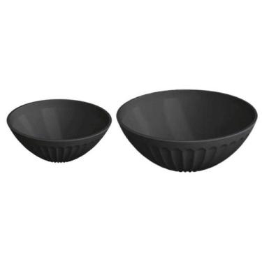 Imagem de Kit 2 Tigelas Plástico Saladeiras 400ml e 1L Uz Cozinha Sorv - UZ Util
