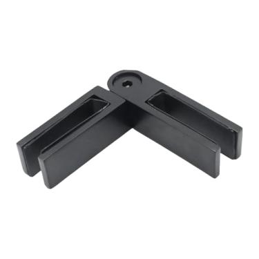 Imagem de Fenteer Grampo ajustável de vidro para vidro, grampo de corrimão, suporte de clipe de corrimão de aço inoxidável para interior e exterior para balaustrada, Acabamento Preto Fosco