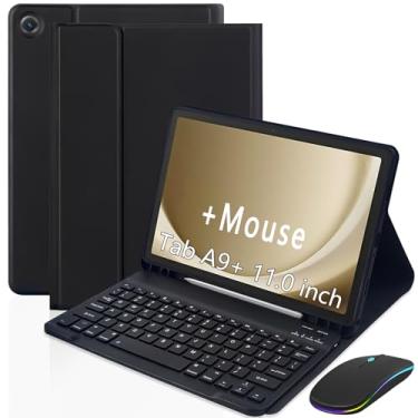 Imagem de XCHYTECHER Capa com teclado para Samsung Galaxy Tab A9 Plus 11 polegadas (SM-X210/X215/X216/X218), teclado removível recarregável com porta de carregamento tipo C para tablet A9+ 2023 5G + mouse