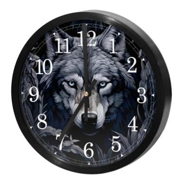 Imagem de LILINWAN Relógio de parede 24 cm sem tique-taque silencioso operado por bateria relógio de parede redondo moderno estilo simples decoração relógio para escritório/escola/quarto/sala de estar