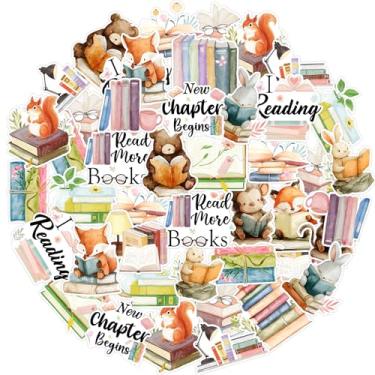 Imagem de Serencatcher 100 peças adesivos de chá de bebê livro de histórias, New Chapter Begins Baby Shower Favors 20 designs adesivos autoadesivos para leitura de tema de livro, decorações de festa de