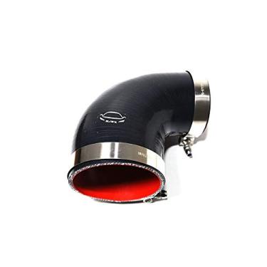 Imagem de LTI Universal 76mm-102mm 4-Ply Reforçado Alto Desempenho 7.6 cm-10.2 cm ID 90 graus Cotovelo Redutor de Silicone Acoplador de Mangueira com Parafuso T Braçadeira T304 Aço Inoxidável (7.6 cm-10.2 cm