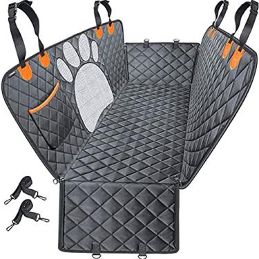 Imagem de LUYILA Capa de assento de animal de estimação para banco traseiro, capas de assento de cachorro com janela visual de malha, capa de assento de carro 100% impermeável para cães antiderrapante com