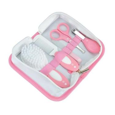 Imagem de Kit Higiene com Necessaire Infantil Pimpolho 5 peças, Rosa