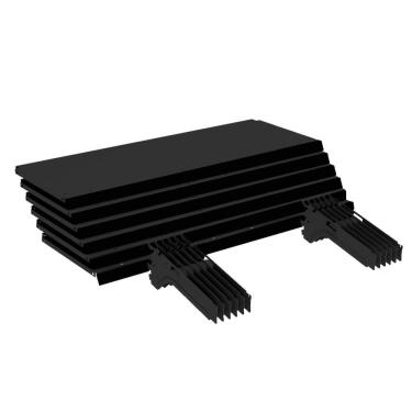 Imagem de Kit 6 Bandejas Gondola Ponta FIT 40 Preto 6X 30x78 Pe Preto