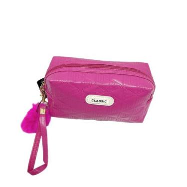 Imagem de Estojo Feminina material sintético CLASSIC com Chaveiro de Pompom 7992