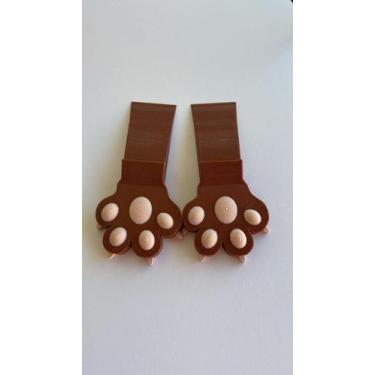 Imagem de Kit 2 Suporte Trava Porta Patinhas de Gato Gatinho Aparador Peso Cunha