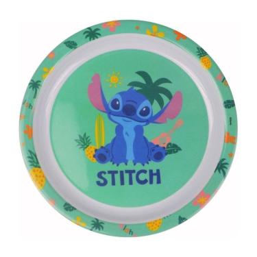 Imagem de Prato Fundo Refeição Infantil Disney Stitch Melamine 21Cm